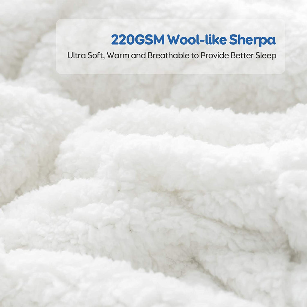 Nouveau ! Sherpa Fausse fourrure  Couverture lestée apaisante  - 48x72 ou 60x80 15 lbs  - Plusieurs couleurs disponibles - 48'' x 72'' BLANC  - 15 lbs -